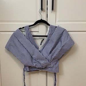 Akira blue strip top